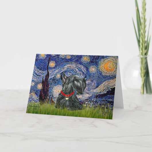 Scottish Terrier 12c - Starry Night Karte (Vorderseite)