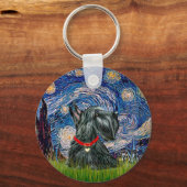 Scottish Terrier 12c - Starry Night Schlüsselanhänger (Vorderseite)