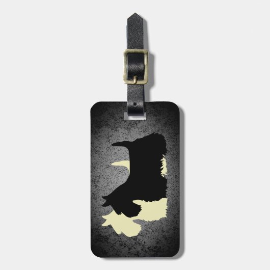 Scottish Terrier, 2 Silhouetten, Granitsilber Gepäckanhänger (Vorderseite vertikal)