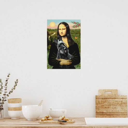 Scottish Terrier 3 - Mona Lisa Poster (Küche)