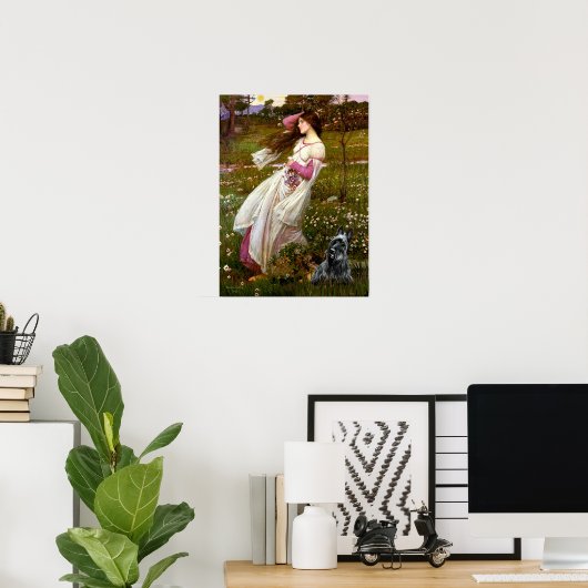 Scottish Terrier 3 - Windblumen Poster (Heimbüro)