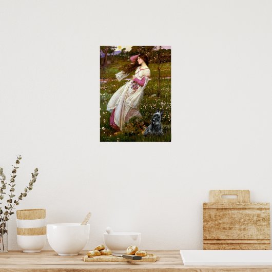 Scottish Terrier 3 - Windblumen Poster (Küche)