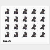 Scottish Terrier (A) - (von JBF) Runder Aufkleber (Blatt)