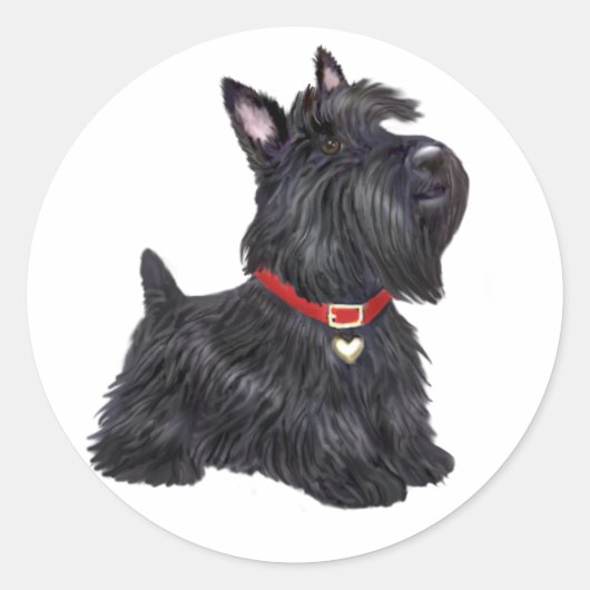 Scottish Terrier (A) - (von JBF) Runder Aufkleber (Vorderseite)