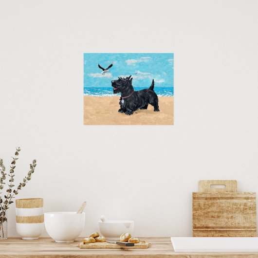 Scottish Terrier am Strand Poster (Küche)
