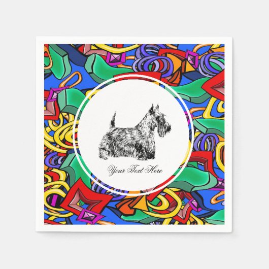 Scottish Terrier and Pop Art  Serviette (Vorderseite)
