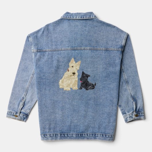 Scottish Terrier Ansammlung Jeansjacke (Rückseite)