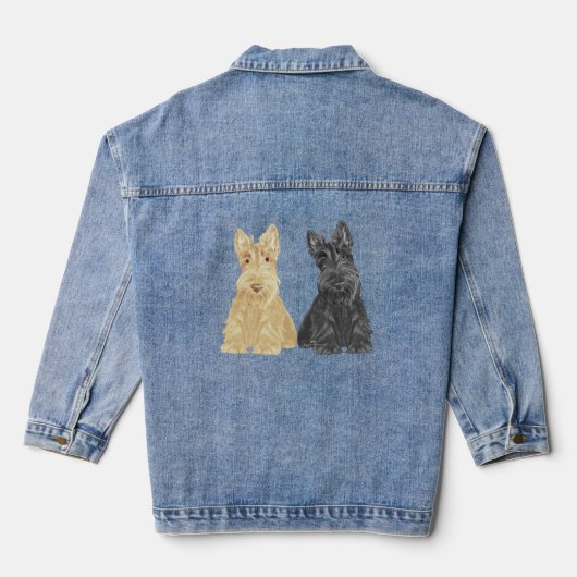 Scottish Terrier Ansammlung Jeansjacke (Rückseite)
