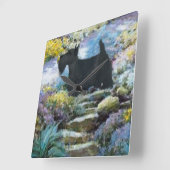 Scottish Terrier Art Gifts Quadratische Wanduhr (Winkel)