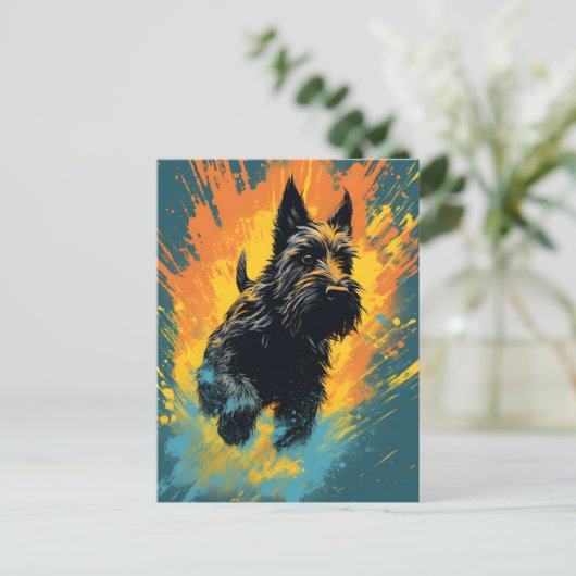 Scottish Terrier Art Postkarte (Stehend Vorderseite)