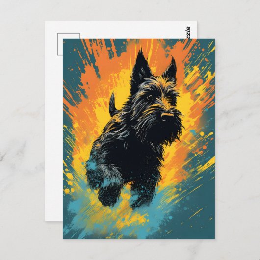 Scottish Terrier Art Postkarte (Vorne/Hinten)