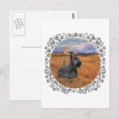 Scottish Terrier at Harvest Time Postkarte (Vorne/Hinten)