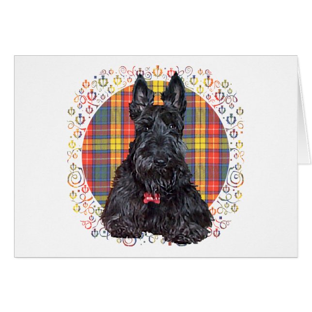 Scottish Terrier auf Buchanan Kariert (Vorderseite (Horizontal))