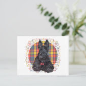 Scottish Terrier auf Buchanan Kariert Postkarte (Stehend Vorderseite)