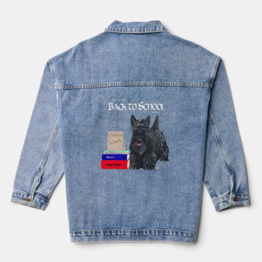 Scottish Terrier Back to School Jeansjacke (Rückseite)