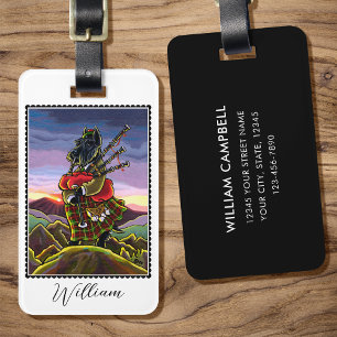 Scottish Terrier Bagpipe Kilt Dog Custom Gepäckanhänger