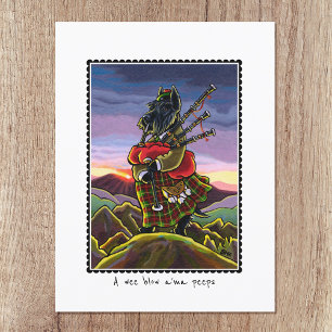 Scottish Terrier Bagpipe Kilt Dog Custom Postkarte