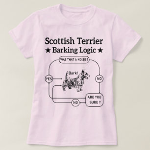 Scottish Terrier Barking Logic Funny Dog Sarcastic T-Shirt