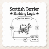 Scottish Terrier Barking Logic Funny Dog Sarcastic Untersetzer (Vorderseite)