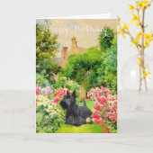 Scottish Terrier Birthday Card Karte (Gelbe Blume)
