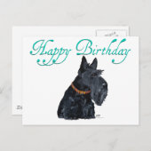 Scottish Terrier Birthday Card Postkarte (Vorne/Hinten)