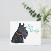 Scottish Terrier Birthday Card Postkarte (Stehend Vorderseite)