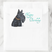 Scottish Terrier Birthday Card Rechteckiger Aufkleber (Tasche)