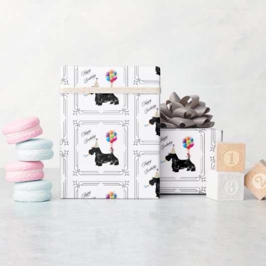 Scottish Terrier Birthday Geschenkpapier (Babyparty)