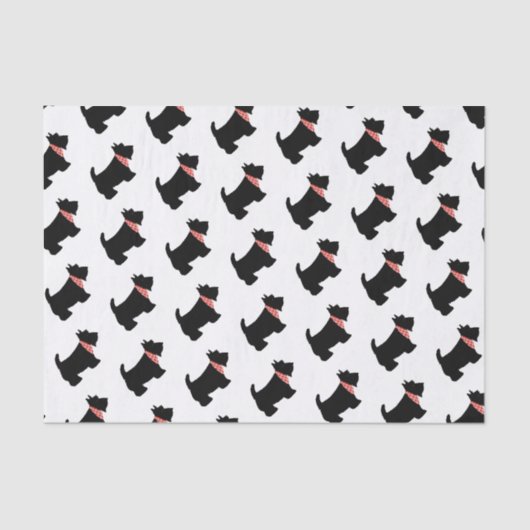 Scottish Terrier Black Scottie Dog Red Scarf Seidenpapier (Vorderseite)