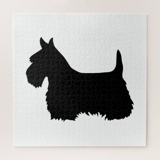 Scottish Terrier Black Sihouette Herz/676 Stück Puzzle (Horizontal)