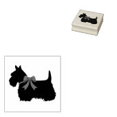 Scottish Terrier, Black Silhouette/Bogen Terrier Gummistempel (Stempel)