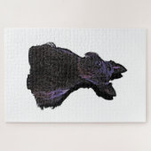 Scottish Terrier Black Silhouette mit Schatten Puzzle (Horizontal)