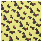Scottish Terrier Black Silhouette, Rot/Rosa Bug Stoff (Muster)
