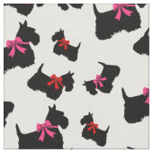 Scottish Terrier Black Silhouette, Rot/Rosa Bug Stoff (Nahaufnahme)