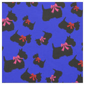 Scottish Terrier Black Silhouette, Rot/Rosa Bug Stoff (Nahaufnahme)