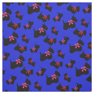 Scottish Terrier Black Silhouette, Rot/Rosa Bug Stoff