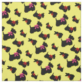 Scottish Terrier Black Silhouette, Rot/Rosa Bug Stoff (Muster)