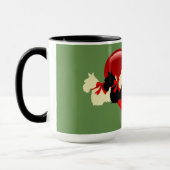 Scottish Terrier Black Silhouette, Salbeigrün Tasse (Links)