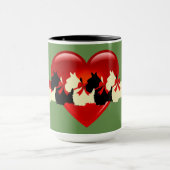 Scottish Terrier Black Silhouette, Salbeigrün Tasse (Zentrum)