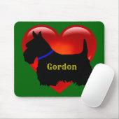 Scottish Terrier Black Silhouette Schottland grün Mousepad (Mit Mouse)