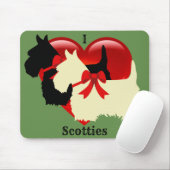 Scottish Terrier Black Silhouette, Scotland dog Mousepad (Mit Mouse)