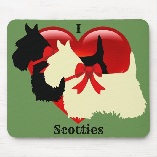 Scottish Terrier Black Silhouette, Scotland dog Mousepad (Vorne)