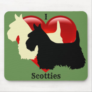 Scottish Terrier Black Silhouette, Scotland dog Mousepad