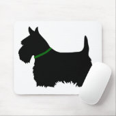Scottish Terrier Black Silhouette, Scotland dog Mousepad (Mit Mouse)