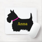 Scottish Terrier Black Silhouette, Scotland dog Mousepad (Mit Mouse)