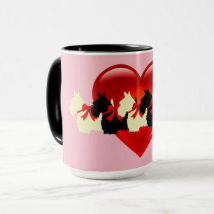 Scottish Terrier Black Silhouette, zazzrosa Tasse