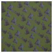 Scottish Terrier Black Sitting/stehend/Odee Green Stoff (Muster)