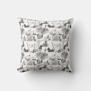 SCOTTISH TERRIER Black Toile Kissen