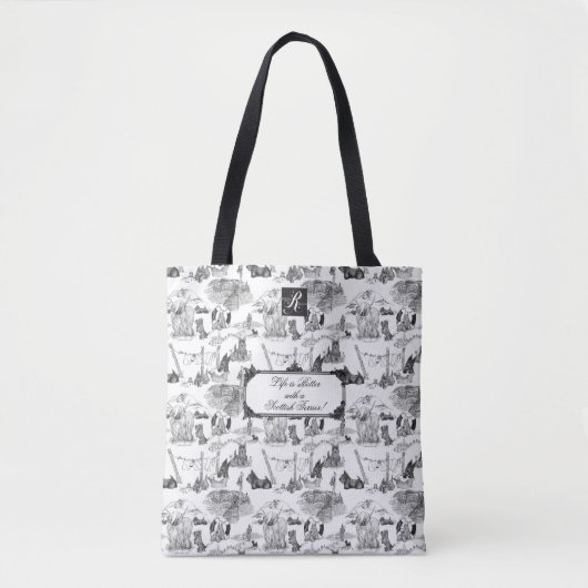 SCOTTISH Terrier Black Toile mit/Anpassung Tasche (Vorderseite)