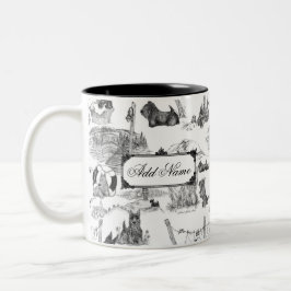 SCOTTISH Terrier Black Toile mit Individuelle Name Zweifarbige Tasse
